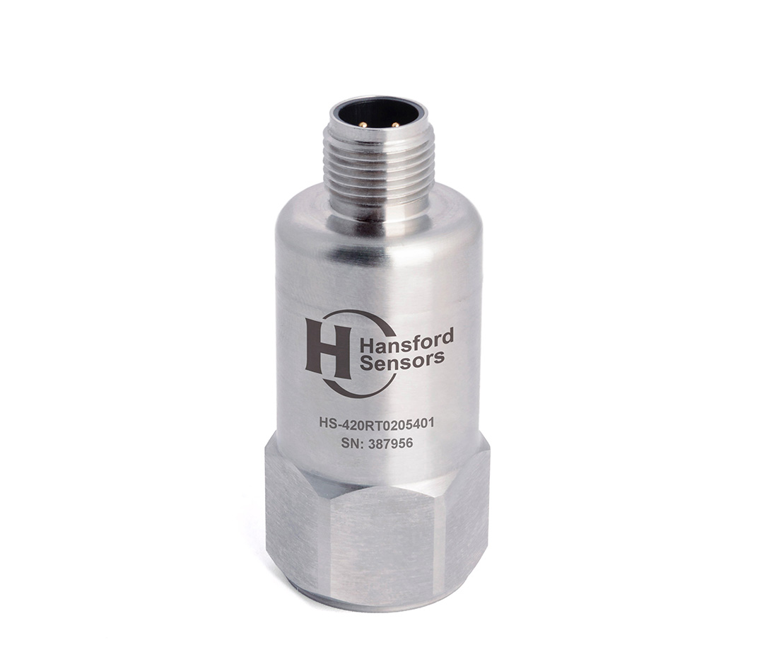 HS-420RT - Top Exit - 4 Pin M12 4-20mA Accelerometer with Temp Output