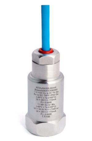 HS-420I/M - Top Exit - Integral PUR Cable Intrinsically Safe Accelerometer